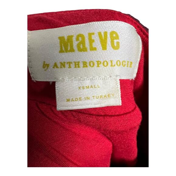 Maeve Anthropologie Burgundy Tweed Skirt A-Line Nubby XS Retro Textured Wine - Picture 10 of 11